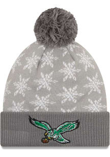 New Era Philadelphia Eagles Grey Snowflake W Cuff Knit Womens Knit Hat