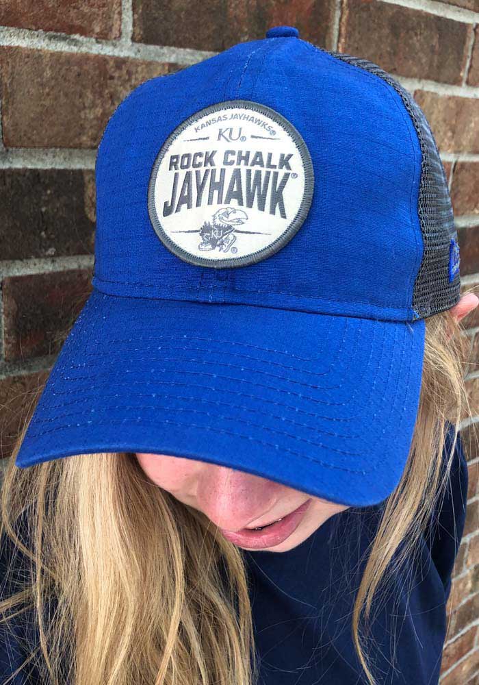 New Era Kansas Jayhawks Tonal Patched Rip Mesh 9TWENTY Adjustable Hat - Blue