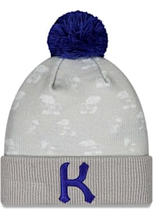 New Era Kansas Jayhawks Grey All-Over Vault Cuff Mens Knit Hat