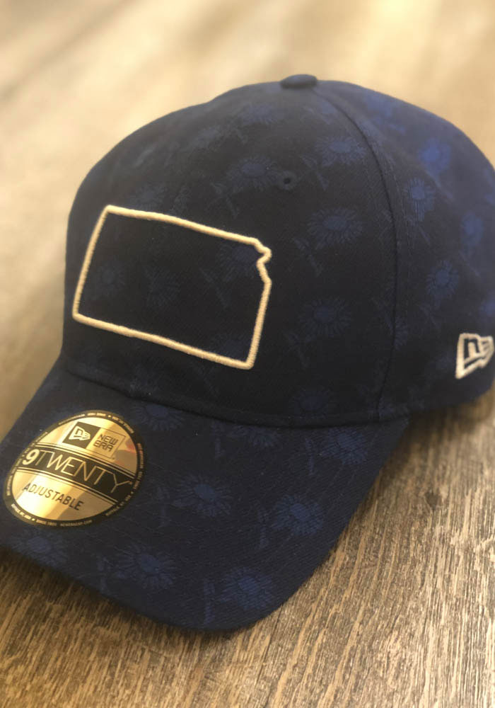 New Era Kansas All-Over Flower 9TWENTY Adjustable Hat - Navy Blue