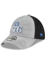 New Era Philadelphia 76ers Mens Grey Camo Front Neo 39THIRTY Flex Hat