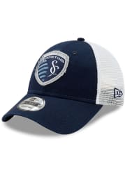 New Era Sporting Kansas City Navy Blue JR Team Truckered 9TWENTY Youth Adjustable Hat