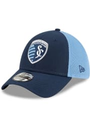 New Era Sporting Kansas City Navy Blue JR 2T Sided 39THIRTY Youth Flex Hat