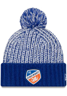 New Era FC Cincinnati Blue Sporty Cuff Pom Womens Knit Hat