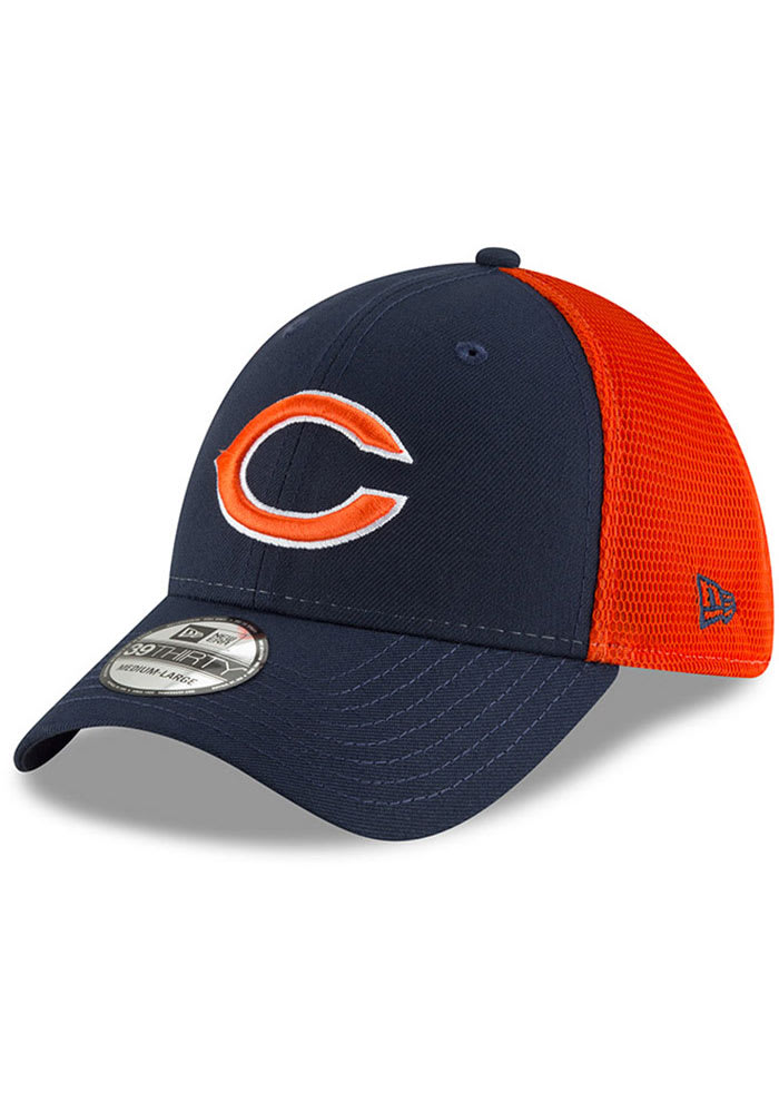 New Era Chicago Bears Mens Navy Blue 2T Sided 39THIRTY Flex Hat