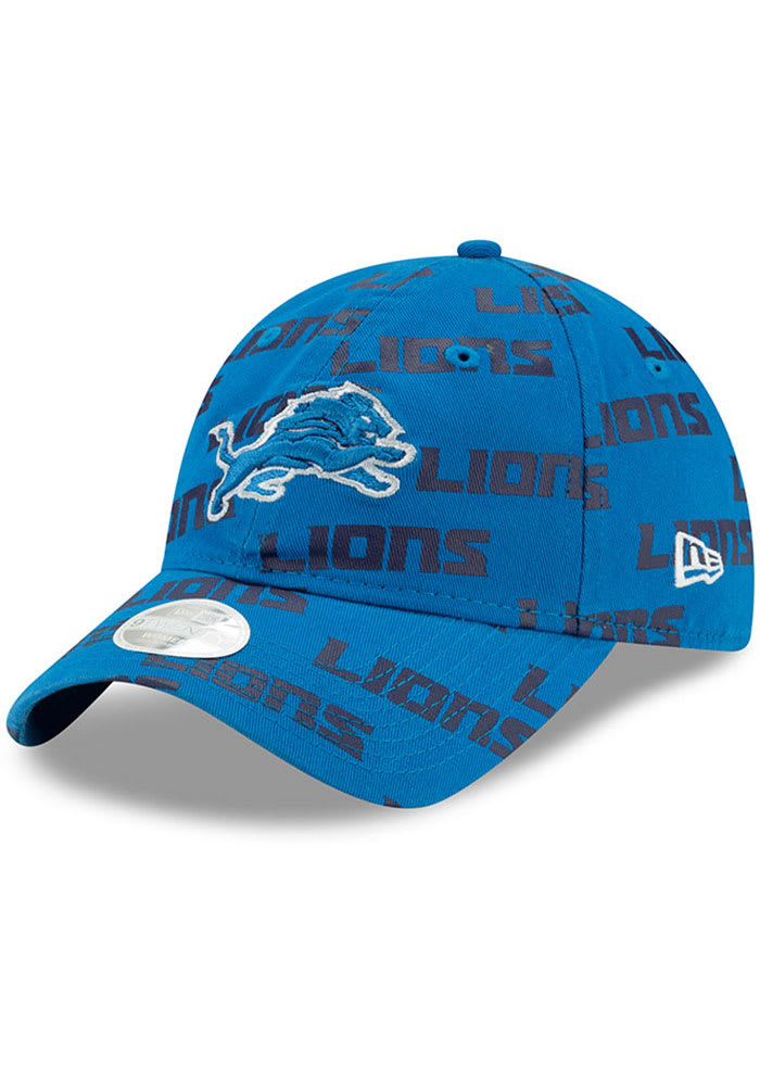 New Era Detroit Lions Blue Worded 9TWENTY Womens Adjustable Hat