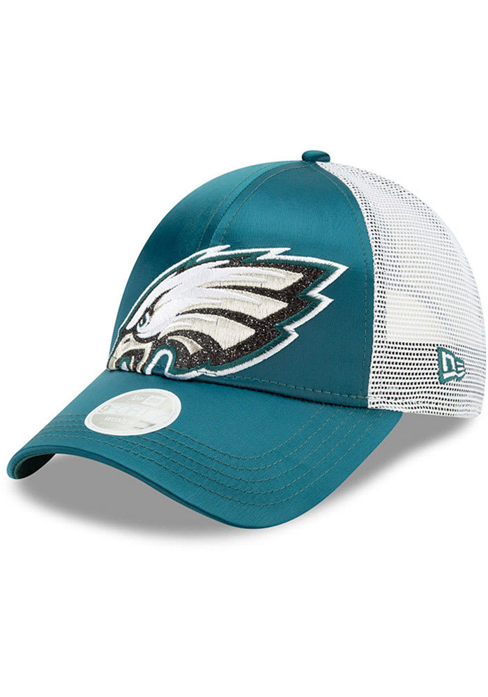 New Era Philadelphia Eagles Green Satin Shine 9FORTY Womens Adjustable Hat