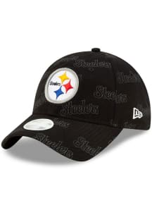 New Era Pittsburgh Steelers Black Worded 9TWENTY Womens Adjustable Hat