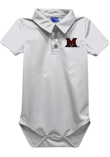 Vive La Fete Miami RedHawks Baby White Team Short Sleeve One Piece Polo