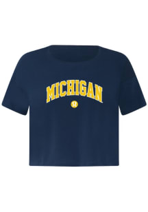lululemon Michigan Wolverines Womens Navy Blue Cates Short Sleeve T-Shirt