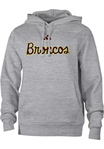 Mens Western Michigan Broncos Grey Adidas Broncos Head Hooded Sweatshirt