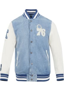 Pro Standard Philadelphia 76ers Mens Blue Varsity Blues Medium Weight Jacket