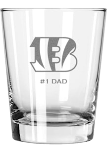 Cincinnati Bengals Dad 15oz Rock Glass - White