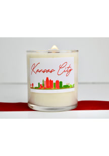 Kansas City City Skyline Red Candle
