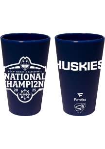 UConn Huskies 2025 National Champions Silicone Pint Glass - Navy Blue
