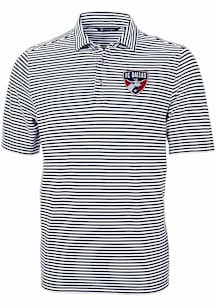 Cutter and Buck FC Dallas Mens Navy Blue Virtue Eco Pique Stripe Short Sleeve Polo
