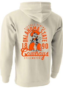 Oklahoma State Cowboys Mens Oatmeal Mascot Overlay Long Sleeve Hoodie