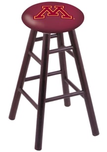Brown Minnesota Golden Gophers Round Cushion Oak Pub Stool