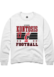 Giyahni Kontosis Rally Mens White Cincinnati Bearcats NIL Striped Player Crew
