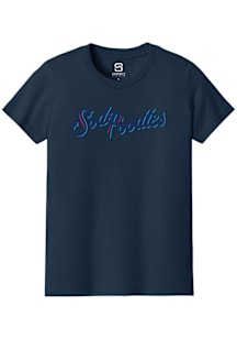 Summit Sportswear Amarillo Sod Poodles Youth Navy Blue Alt Logo Wordmark Short Sleeve T-Shirt