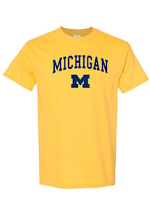 Michigan Wolverines Yellow Arch Logo Short Sleeve T Shirt