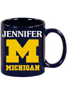 Navy Blue Michigan Wolverines 11 oz JENNIFER Ceramic Mug