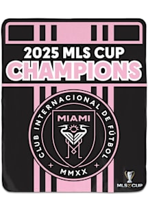 Inter Miami CF 2025 Cup Champions Winning Image Fleece Blanket - Pink