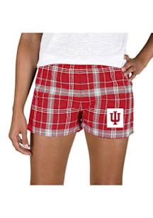 Womens Indiana Hoosiers Ash Concepts Sport Ultimate Flannel Shorts