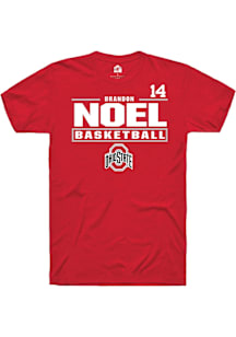 Brandon Noel Ohio State Buckeyes Red NIL Stacked Box Short Sleeve Player T Shirt
