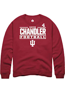 Davion Chandler Indiana Hoosiers Mens Crimson Football NIL Stacked Box Player Crew