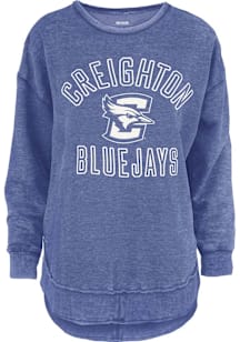 Pressbox Creighton Bluejays Womens Blue Melange Crew Sweatshirt