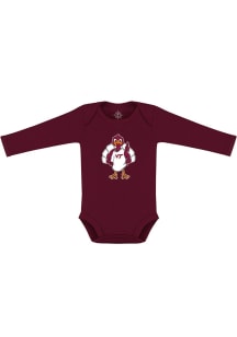 Virginia Tech Hokies Baby Maroon Mascot Long Sleeve One Piece
