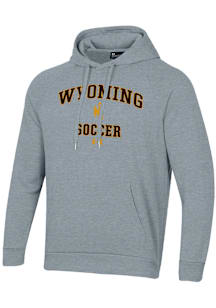 Under Armour Wyoming Cowboys Mens Grey Soccer Rival Long Sleeve Hoodie