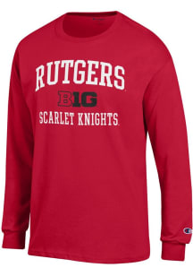 Mens Rutgers Scarlet Knights Red Champion Big Ten Jersey Tee