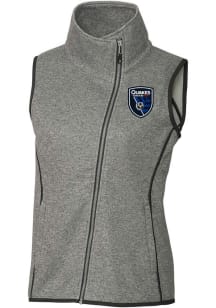 Cutter and Buck San Jose Earthquakes Womens Grey Mainsail Asymmetrical Vest