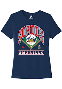 Summit Sportswear Amarillo Sod Poodles Womens Navy Blue Homefield Short Sleeve T-Shirt