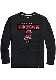 Rally Indiana Hoosiers Mens Black Triblend Flat Mascot Long Sleeve Fashion Sweatshirt