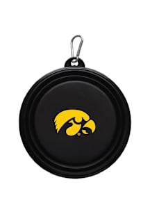 Black Iowa Hawkeyes Collapsible Silicone Dog Pet Bowl