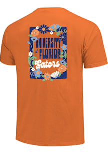 Florida Gators Womens Orange Floral Frame Short Sleeve T-Shirt