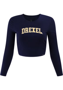 Womens Drexel Dragons Navy Blue Hype and Vice Bring it Back LS Tee