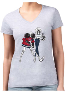 4Her Montreal Canadiens Womens Grey Hockey Girls Short Sleeve T-Shirt