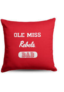 Ole Miss Rebels Dad 18x18 Throw Pillow - Red