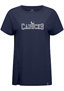 Levelwear Vancouver Canucks Womens Navy Blue Influx Journey Short Sleeve T-Shirt