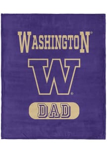 Purple Washington Huskies Dad Silk Touch Fleece Blanket
