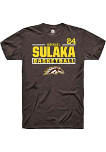 Michael Sulaka Rally Mens Brown Western Michigan Broncos NIL Stacked Box Player T Shirt