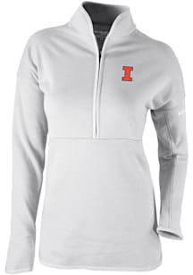 Columbia Illinois Fighting Illini Womens Grey Heat Seal Omni Wick Go For It Qtr Zip