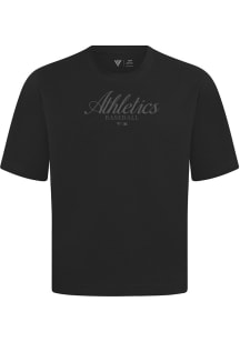 Levelwear Oakland Athletics Black Signature Knit Ethereal Short Sleeve Fashion T Shirt