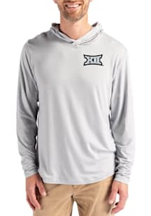Cutter and Buck Big 12 Mens Ash Coastline Eco Long Sleeve Lightweight Hoodie