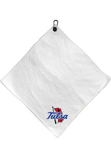 White Tulsa Golden Hurricane Microfiber 15x15 Golf Towel