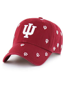 47 Indiana Hoosiers Red Confetti Clean Up Womens Adjustable Hat